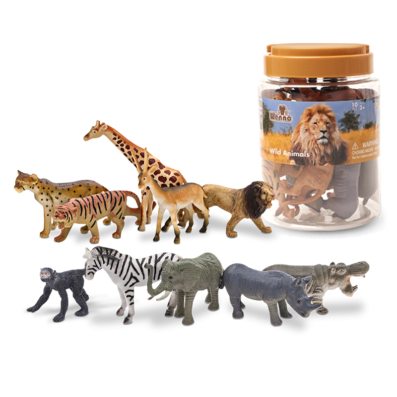 Wenno维亮 仿真动物模型罐装侏罗纪恐龙世界农场家畜海洋生物10件