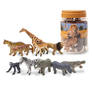 Wenno维亮 仿真动物模型罐装侏罗纪恐龙世界农场家畜海洋生物10件