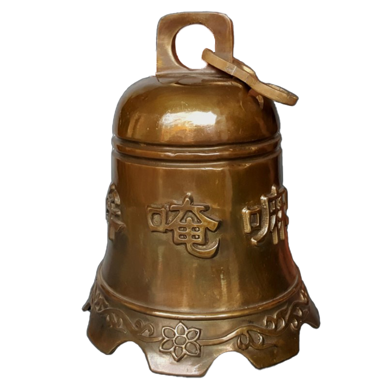黄铜铃铛挂件六字真言钟复古仿古寺道观飞檐风铃