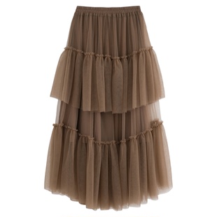 AZure温柔风亮丝针织裙气质显瘦纸片人短袖毛衣百搭通勤双层纱裙