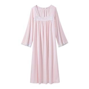 女款古装宫廷睡裙女纯棉汉服性感古代长款古风国风睡衣长袖中式裙