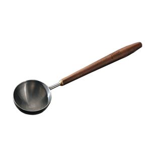 Bincoo长柄咖啡勺胡桃木手柄不锈钢咖啡豆量勺高颜值小号咖啡粉勺