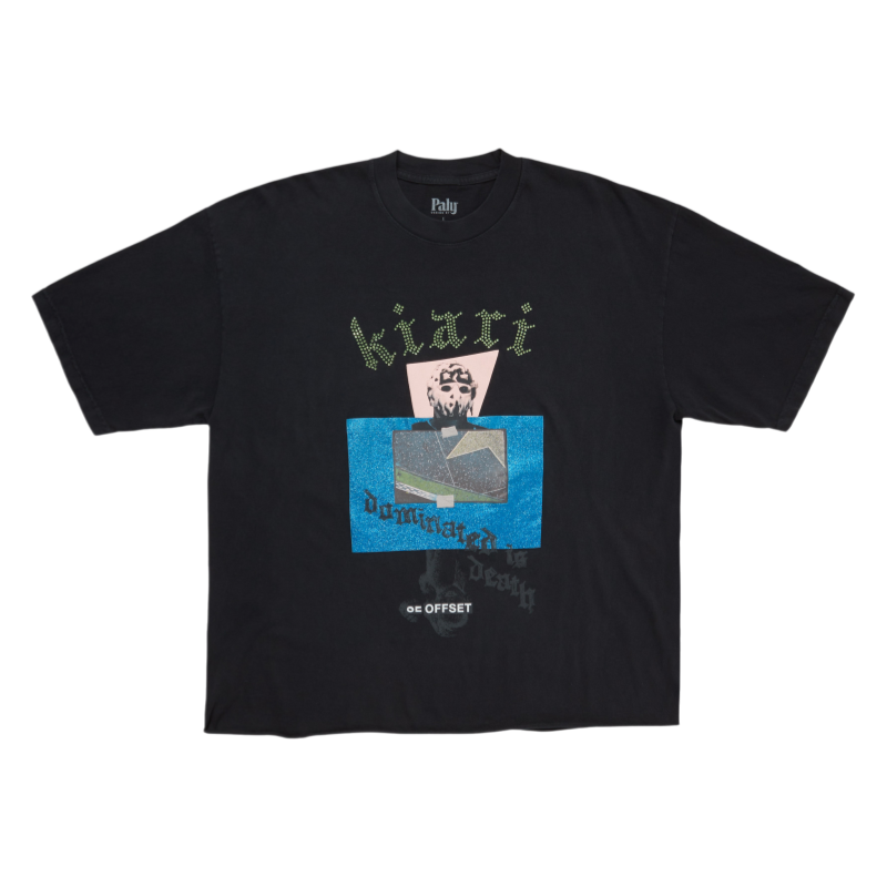 PalyHollywood水钻水洗做旧短袖