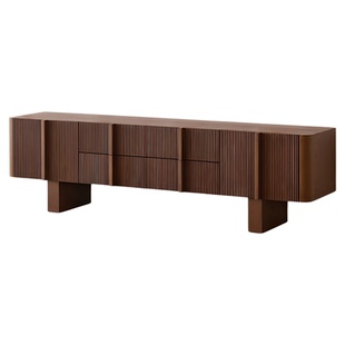 北欧白蜡木实木电视柜法式客厅复古简约中古风收纳柜储物柜落地柜