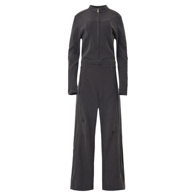 飞镖印花修身宽松连体裤