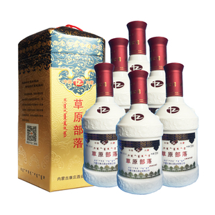 白酒内蒙特产草原部落贵宾蒸馏马奶酒42度500ml*6瓶礼盒装乳香型