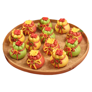 盖盖有口福胶东花饽饽花样馒头过年福袋花馍馍年货面食礼盒特产