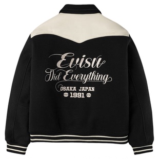 EVISU福神2025秋男士商标和口号刺绣加厚夹克2EAHTM5JK1037RXWQ