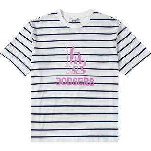 【自营】MLB短袖男女装新款情侣条纹T恤时尚半袖运动服3ATSB3033