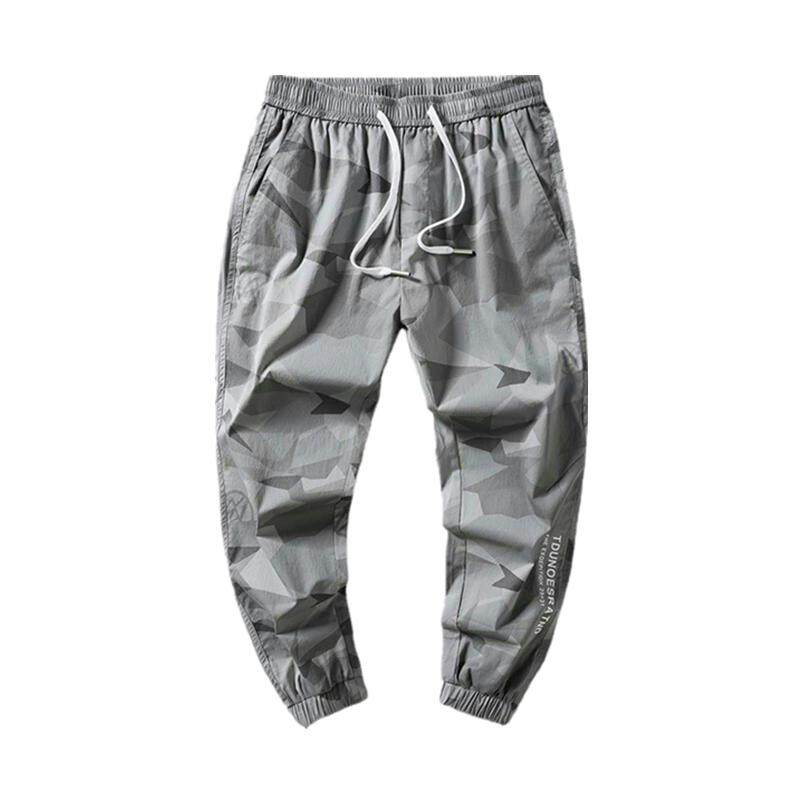 捡漏外贸原单尾货清仓休闲裤男夏季宽松大码束脚工装迷彩九分裤