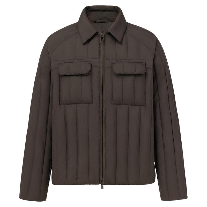【波司登AREAL】新款羽绒服男士时尚轻奢90鹅绒短款外套衬衫领