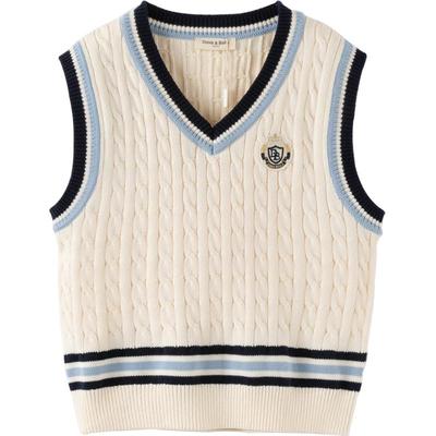 戴维贝拉男童女大童纯棉毛衣马甲