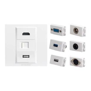 128型模块五孔电视电话网络高清HDMI音频VGA话筒卡侬多媒体面板