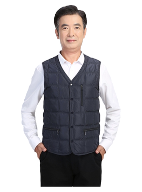 雅鹿中老年羽绒马甲男