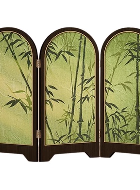 竹报平安中古风屏风桌面摆件