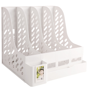 文件架加厚文件收纳盒立式书立卡通可爱桌面办公用品大全文件框文件栏文件夹简易桌上档案资料置物架立体贴纸