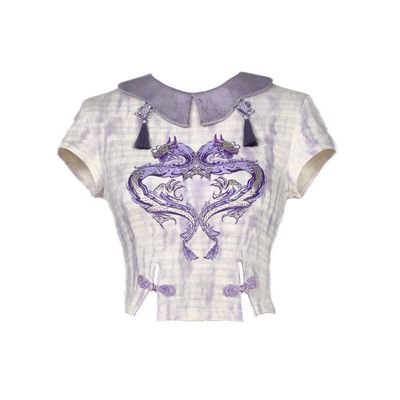 血液供给原创龙纹针织T恤