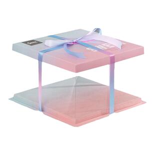 生日蛋糕盒6 8 10 12寸单双三层透明批发蛋糕盒子包装盒手提烘焙