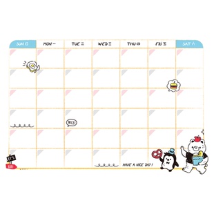 台湾四季16开自填式月计划表纸12张单张行程日程安排行事历B5大号彩色格子记事可爱卡通文艺小清新备忘录日历