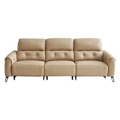 全友家居零靠墙直排真皮沙发