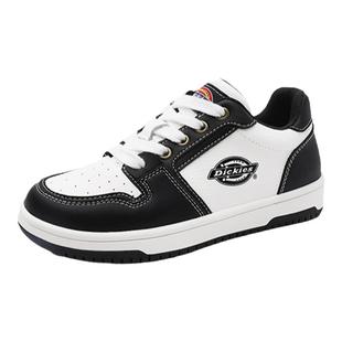 Dickies童鞋儿童板鞋女童男童秋季耐磨平底鞋小学生黑白熊猫鞋子