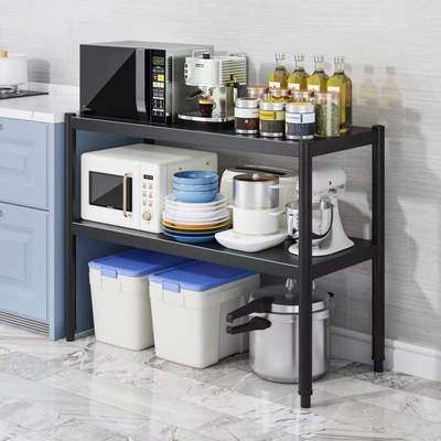 厨房置物架家用落地货架子非不锈钢微波炉储物架简易货架夹缝碳钢
