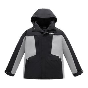 太平鸟男装 休闲羽绒服男士时尚舒适潮流拼色工装户外连帽羽绒服