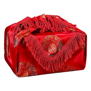 结婚包袱皮包裹布新娘陪嫁红包袱大全嫁妆包盆布婚庆用品喜盆红布