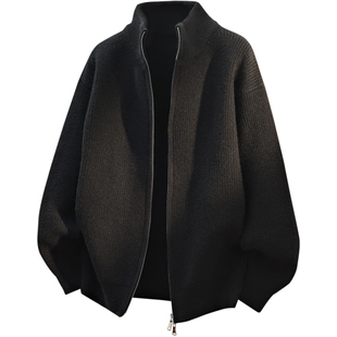 班尼路SK极简春季款毛衣男休闲风立领拉链针织开衫宽松男士外套YS