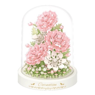 2025新款永生玫瑰花束积木鲜花植物盆栽拼装玩具送女孩情人节礼物