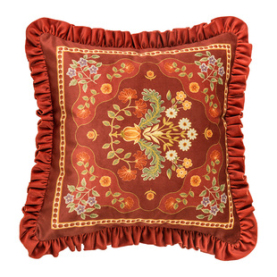 范居态度丹霞红色美式抱枕轻奢沙发床头靠枕垫定制靠枕套高档抱枕
