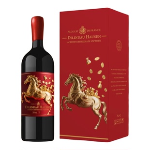林道豪森法国原酒进口高档红酒14度马到成功干红葡萄酒5L礼盒装