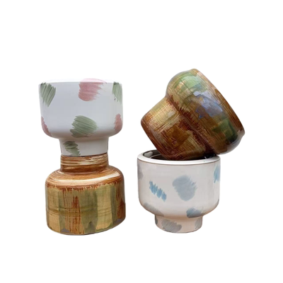 中式手工刷釉窑变釉色陶瓷花盆