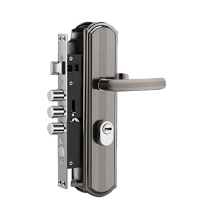 防盗门锁全套家用通用型老式不锈钢面板门把手入户门铁门机械门锁