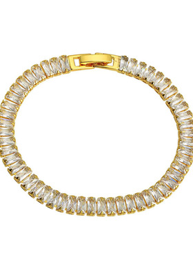 法式彩色精致锆石手链女水晶手串