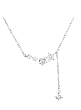 伊灿轻奢百搭锆石星星吊坠项链