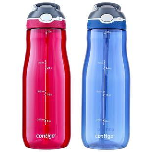 Contigo康迪克大容量水杯女夏季运动水杯便携健身水壶吸管杯子男