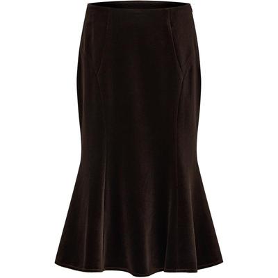 曼德诗通勤A摆长裙半身裙