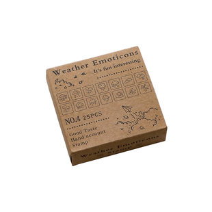 可爱表情包木质手帐印章 天气涂鸦表情手账素材趣味榉木印章套装