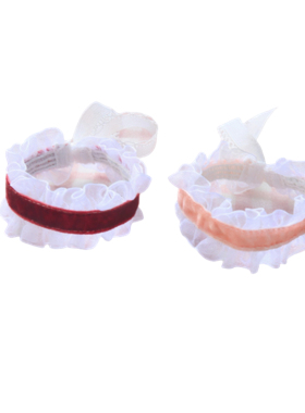 蕾丝系带酒红色手饰品