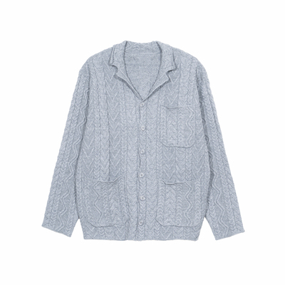 Hualun绞花纹开衫毛衣外套