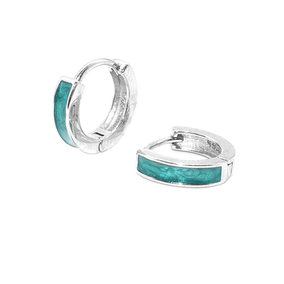 TWOLEAVES欧美纯银潮绿纹耳环