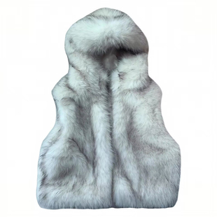 环保皮草马甲女款2025新款外穿年轻版狐狸毛毛绒绒马夹贵气感外套