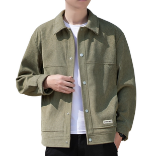 【灯芯绒】罗蒙春秋夹克男款2026新款男士修身春季翻领休闲外套男