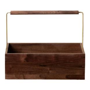 素风化妆品收纳盒桌面高级感轻奢黑胡桃实木盒子台面置物架收纳架