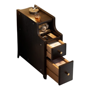 极窄床头柜小型家用卧室实木小柜子床边高级感夹缝收纳置物侧边柜