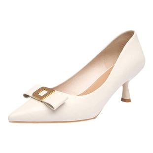 卓诗尼复古法式高跟鞋2025年春秋新款温柔风一脚蹬酒杯跟尖头单鞋