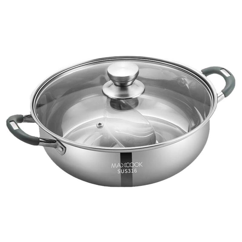 316不锈钢汤锅鸳鸯锅带盖