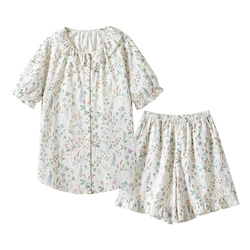嫚熙夏季牛油果纱罗女士家居服