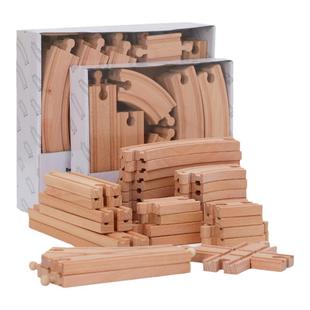 木质轨道车套装轨道配件拓展包 木制益智拼装玩具车brio积木hape